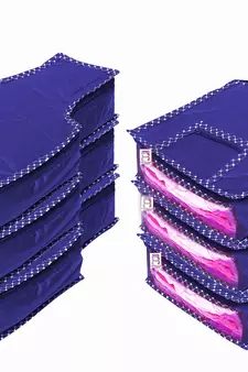 atorakushon Foldable Blouse Covers Clothes Storage Bag Wardrobe Organizer For Lehenga Suit Dress& Accessories 6Pcs Blue