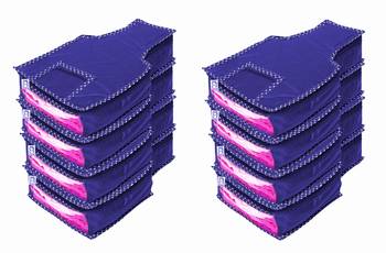 atorakushon Foldable Blouse Covers Clothes Storage Bag Wardrobe Organizer For Lehenga Suit Dress& Accessories 8Pcs Blue 1