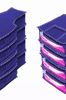 atorakushon Foldable Blouse Covers Clothes Storage Bag Wardrobe Organizer For Lehenga Suit Dress& Accessories 8Pcs Blue