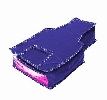 atorakushon Foldable Blouse Covers Clothes Storage Bag Wardrobe Organizer For Lehenga Suit Dress& Accessories 8Pcs Blue 2