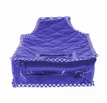 atorakushon Foldable Blouse Covers Clothes Storage Bag Wardrobe Organizer For Lehenga Suit Dress& Accessories 8Pcs Blue 3