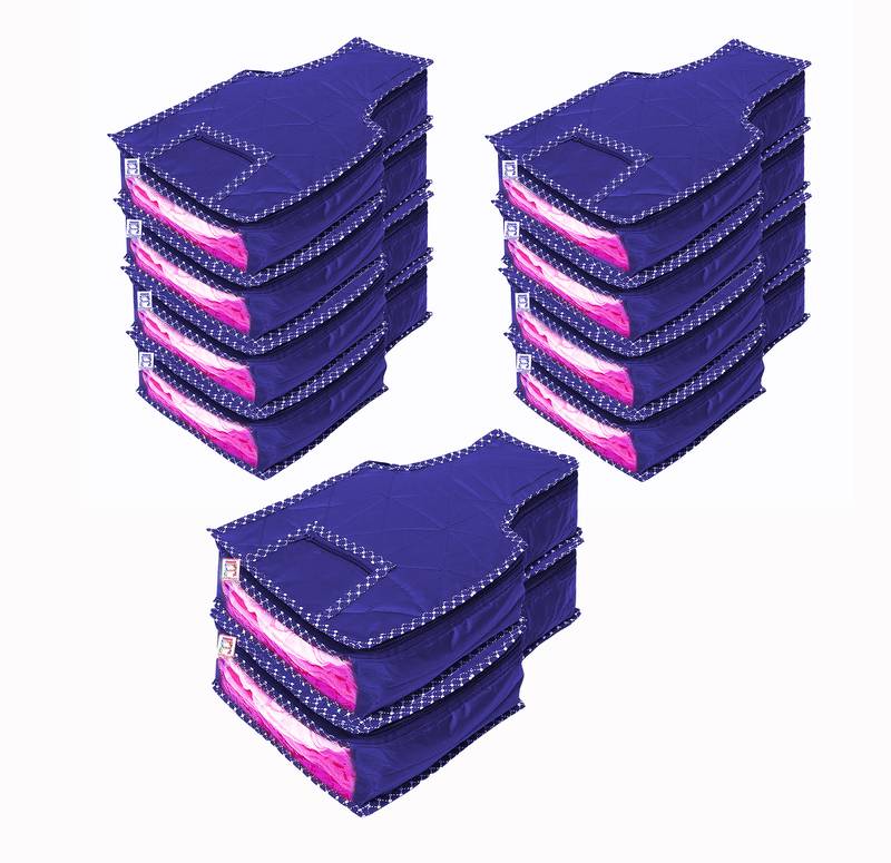 atorakushon Foldable Blouse Cover Clothes Storage Bag Wardrobe Organizer For Lehenga Suit Dress& Accessories 10Pcs Blue