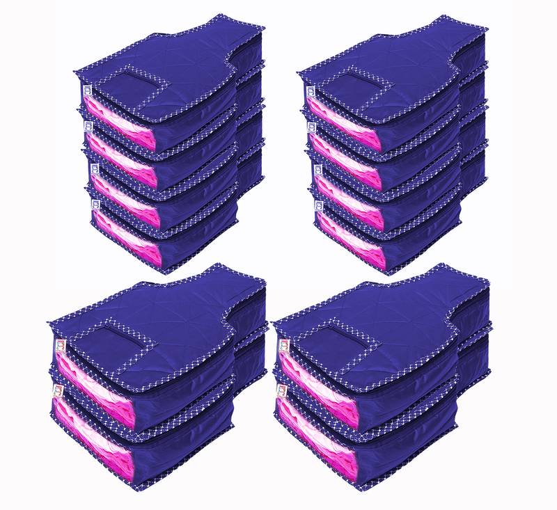 atorakushon Foldable Blouse Cover Clothes Storage Bag Wardrobe Organizer For Lehenga Suit Dress& Accessories 12Pcs Blue