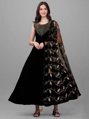 Black embroidered rayon kurtas-and-kurtis 1