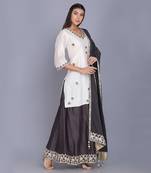 Ivory Chanderi Tunic With  Sharara Set