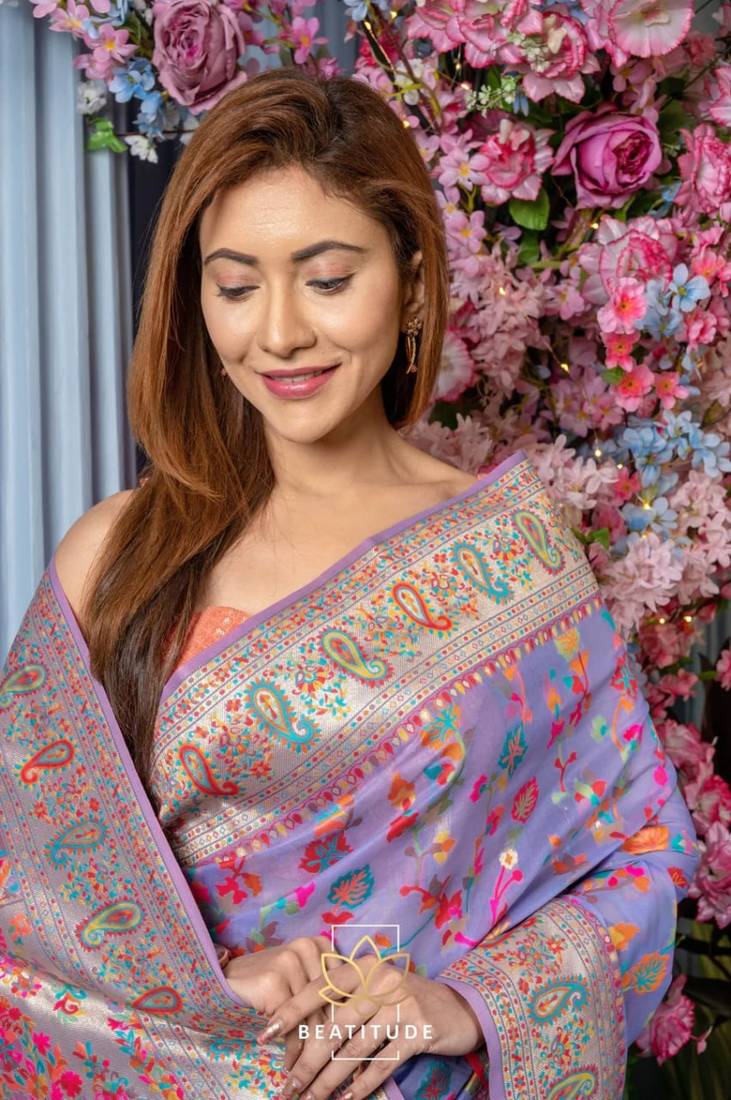 KASHMIRI WEAVING PURE ZARI SAREE