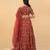 Red High Neck Embroidered Choli With Lehenga Dupatta Set