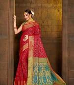 Red Woven Art Silk Saree With Blouse