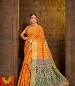 Gold Woven Art Silk Saree With Blouse