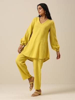Lime Slub Textured Short Co-Ord Set 3