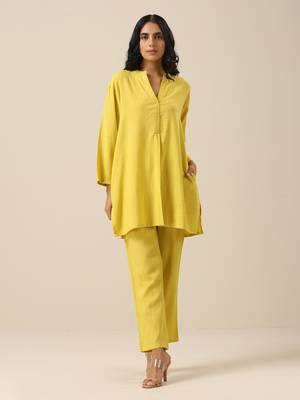Lime Slub Texture Relax Fit Co-Ord Set 2