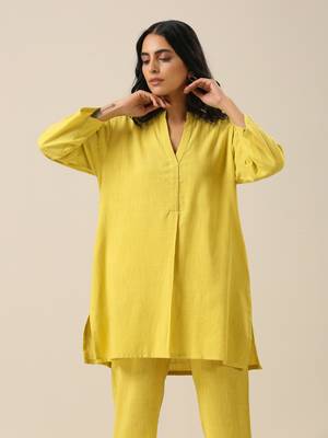 Lime Slub Texture Relax Fit Co-Ord Set 4