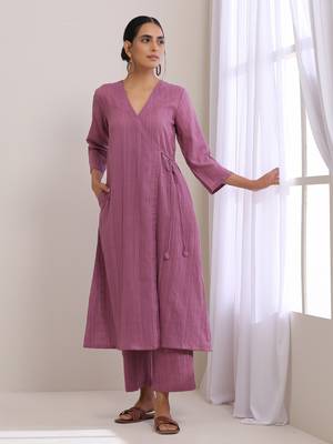 Onion Pink Dobby Angrakha Pant Set 1