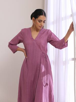 Onion Pink Dobby Angrakha Pant Set 4