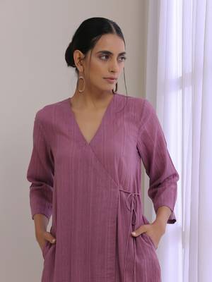 Onion Pink Dobby Angrakha Pant Set 5