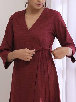 Ruby Wine Dobby Angrakha Pant Set 5