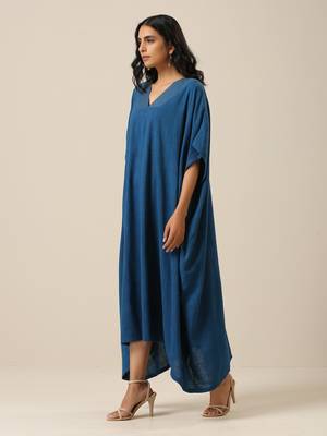 Classic Blue Panel Kaftan dress 3