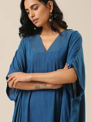 Classic Blue Panel Kaftan dress 5