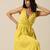 Lime Slub Texture Sleeveless Wrap Dress