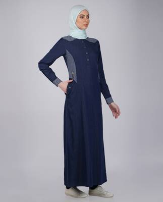 Silk Route | Breathe Free Fine Denim Abaya (Jilbab) -Length 56 2