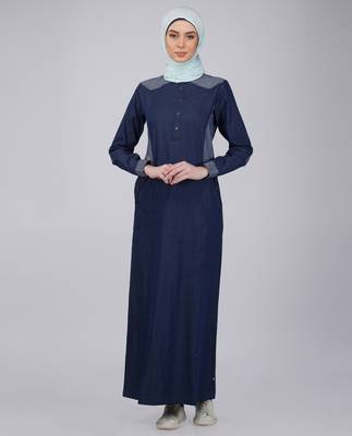 Silk Route | Breathe Free Fine Denim Abaya (Jilbab) -Length 56 3