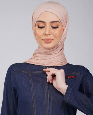 Blue plain denim abaya 5