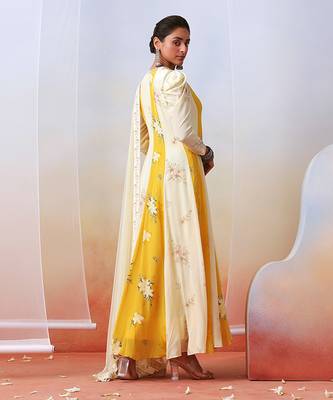 Multi Color Printed And Embroidered Anarakali Set 2
