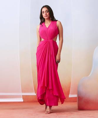 Pink Drape Dress 1