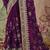 Wine embroidered organza saree with blouse