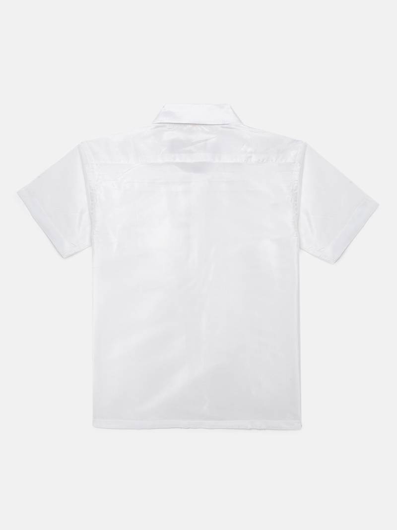 Thangamagan Boys White Shirt & Cream Panjagajam Ethnic South Indian Festival Set