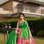 Green hand woven banarasi silk saree with blouse