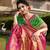 Green hand woven banarasi silk saree with blouse