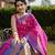 Pink hand woven banarasi silk saree with blouse