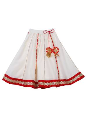White stone silk blend stitched lehenga 2
