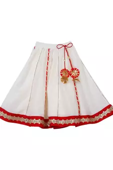 White stone silk blend stitched lehenga