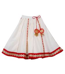 White stone silk blend stitched lehenga