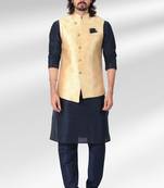 3 pcs jacket kurta/pyjama set +art silk