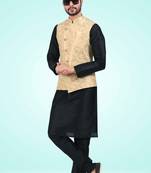 3 pcs jacket kurta/pyjama set +art silk