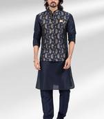 3 pcs jacket kurta/pyjama set +art silk