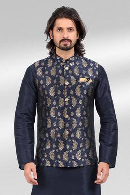 3 pcs jacket kurta/pyjama set +art silk 3