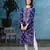 Ada Handmade Royal Blue Cotton Lucknow Chikan Indian Women Kurta - A259597