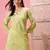 Handmade Green Cotton Lucknowi Chikankari Indian Women Short Kurti