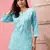 Hand Crafted Blue Cotton Lucknowi Chikankari Indian Women Short Kurti