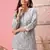 Handmade Grey Cotton Lucknowi Chikankari Indian Women Short Kurti