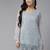 Handmade Grey Georgette Lucknowi Chikankari Straight Indian Women Short Kurti With Slip