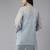 Handmade Grey Georgette Lucknowi Chikankari Straight Indian Women Short Kurti With Slip