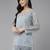 Handmade Grey Georgette Lucknowi Chikankari Straight Indian Women Short Kurti With Slip