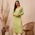 Hand Crafted Green Cotton Lucknowi Chikankari Indian Women Kurta