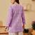 Hand Embroidered Lavender Georgette Lucknowi Chikankari Indian Women Straight Short Kurti