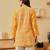 Handmade Yellow Georgette Lucknowi Chikankari Indian Women Straight Short Kurti